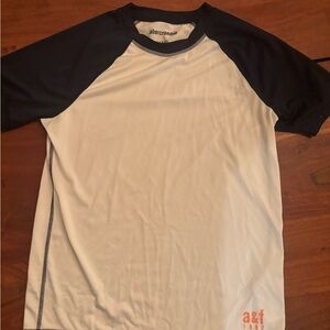 Abercrombie & Fitch Kids White and Navy Swim Tee